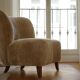 Fauteuil scandinave en velours à poils longs