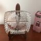 Old 4-compartment dish, servant, very thick glass vintage