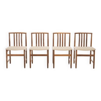 Ensemble de 4 chaises de salle à manger en chêne, Danemark Années 1960