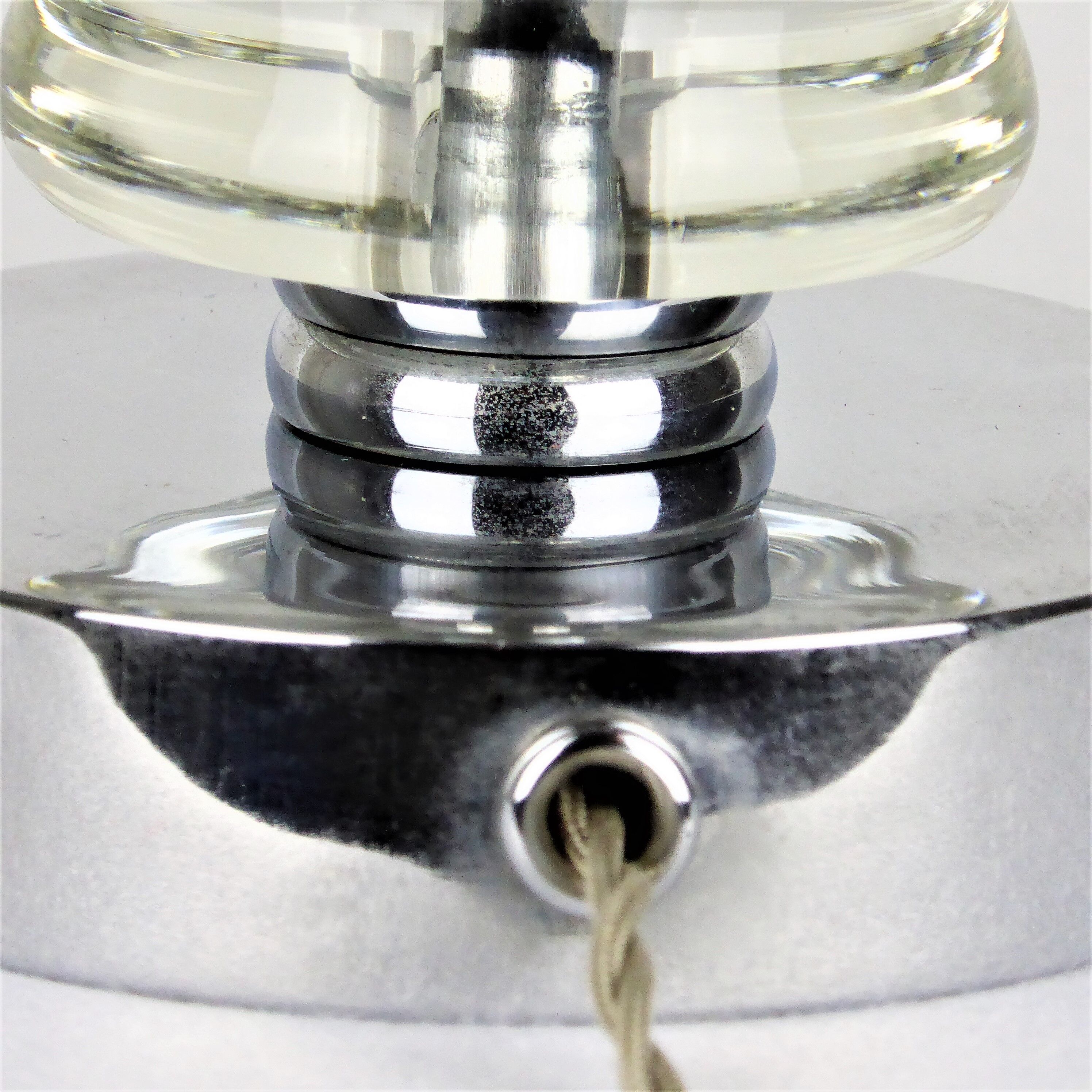 Art Deco lamp 1930 crystal and chrome metal