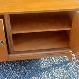 Vintage oak sideboard with splayed legs from the 1950s.