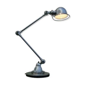 Articulated lamp Jielde vintage brushed 2 arms of Jean Louis Domecq France 1960