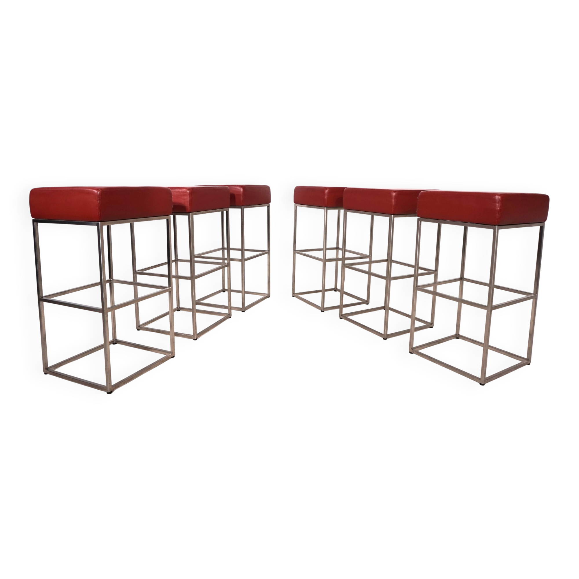 Ensemble de 6 tabourets de bar De Sede DS 218/55 par Paolo Piva, 2000