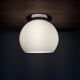 Old bistro ceiling lamp - semi-spherical globe in white opaline - 1950
