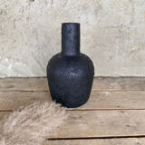 Black concrete effect vase