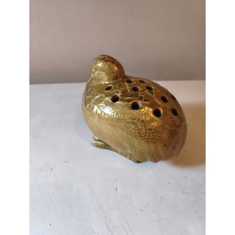 Golden earthenware flower vase "Woodcock"