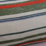 Striped linen cushion