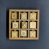Vintage wooden tic-tac-toe game