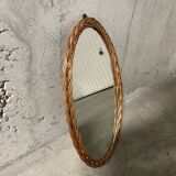 70s wicker mirror