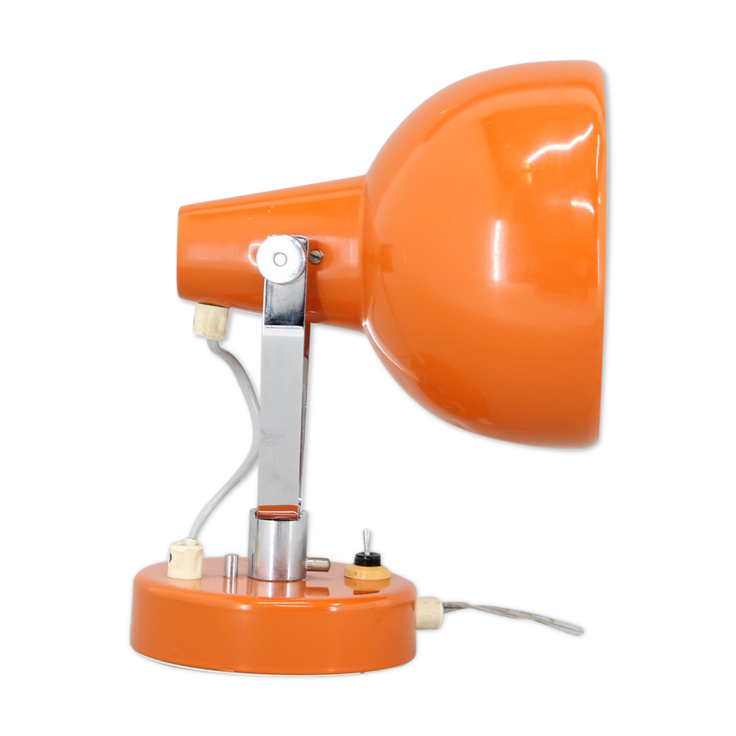 1960s Vintage Orange Table or Wall Lamp, Czechoslovakia