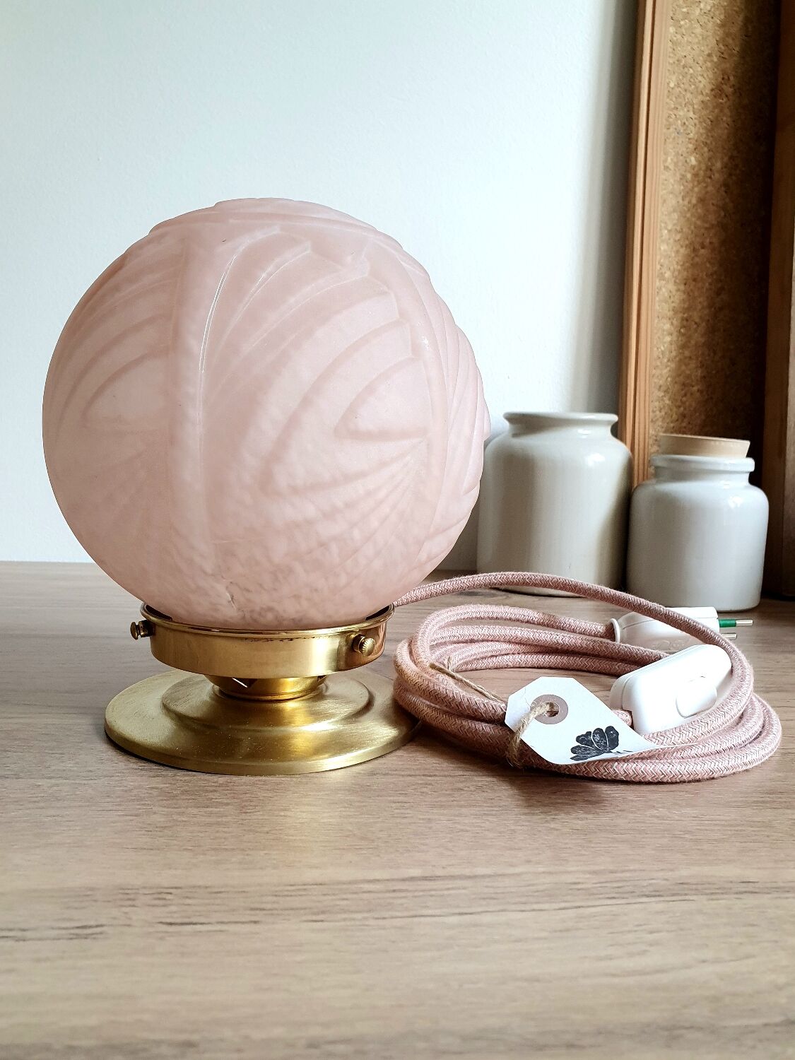 Pink art deco table lamp