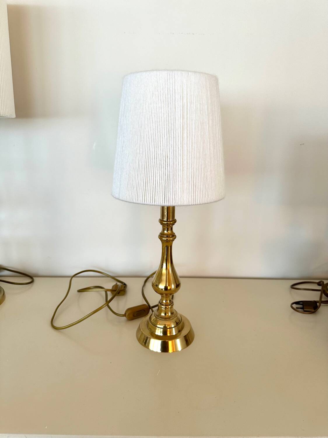 Brass and wool lamp