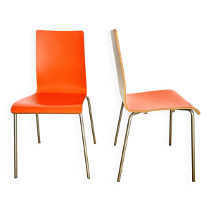 2 chaises bois acier - bicolore