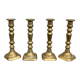 4 Victorian brass candlesticks