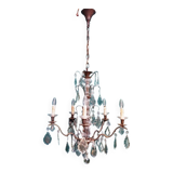 Bronze crystal chandelier.