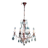 Bronze crystal chandelier.