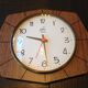 Brown formica clock by Japy 60s-70s