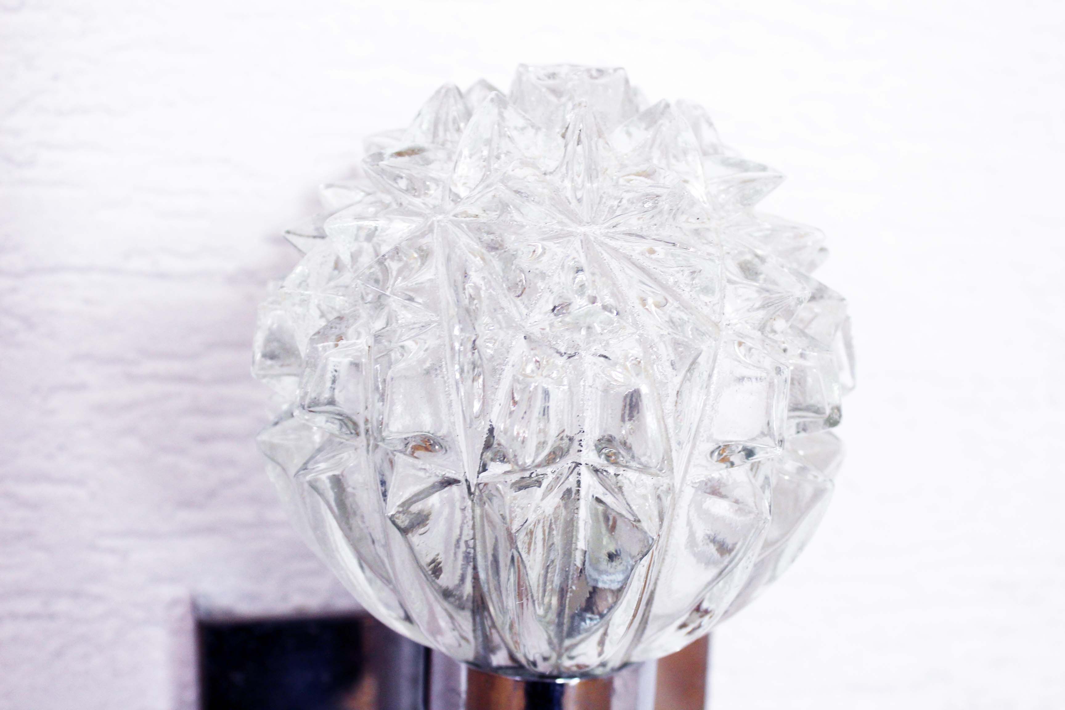 Pair of vintage glass wall light