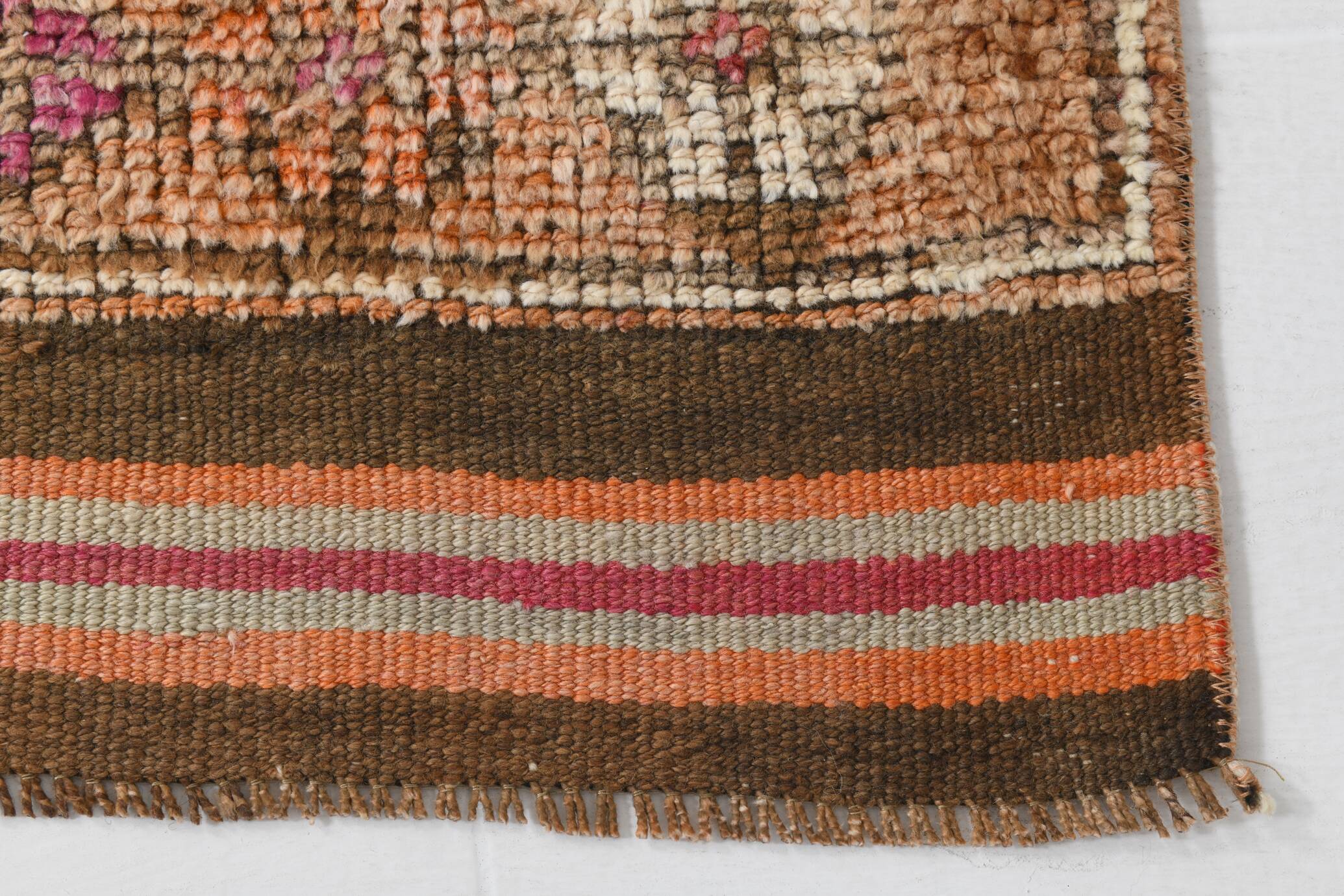 Light Orange & Red Turkish Runner Rug, 87x410Cm