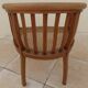 2 Colonial armchairs in natural solid wood with cane seats