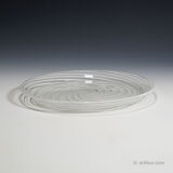 Large Murano glass art plate with filigree from the 19th century.