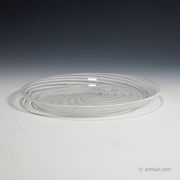 Large Murano glass art plate with filigree from the 19th century.