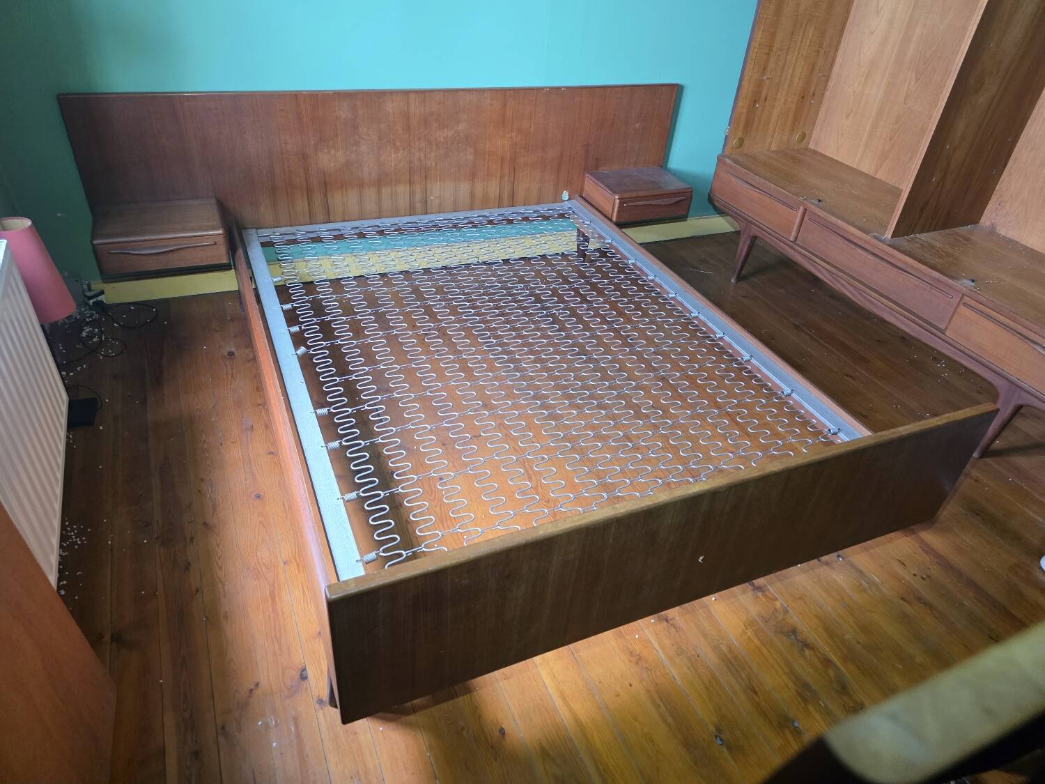 Lit scandinave en teck, années 60