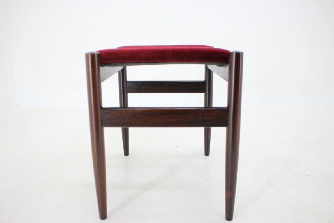 1960s danish teak stool in fabric