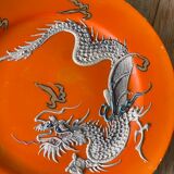 Ancienne assiette chinoise avec dragon porcelaine dragonware moriage 19 ème