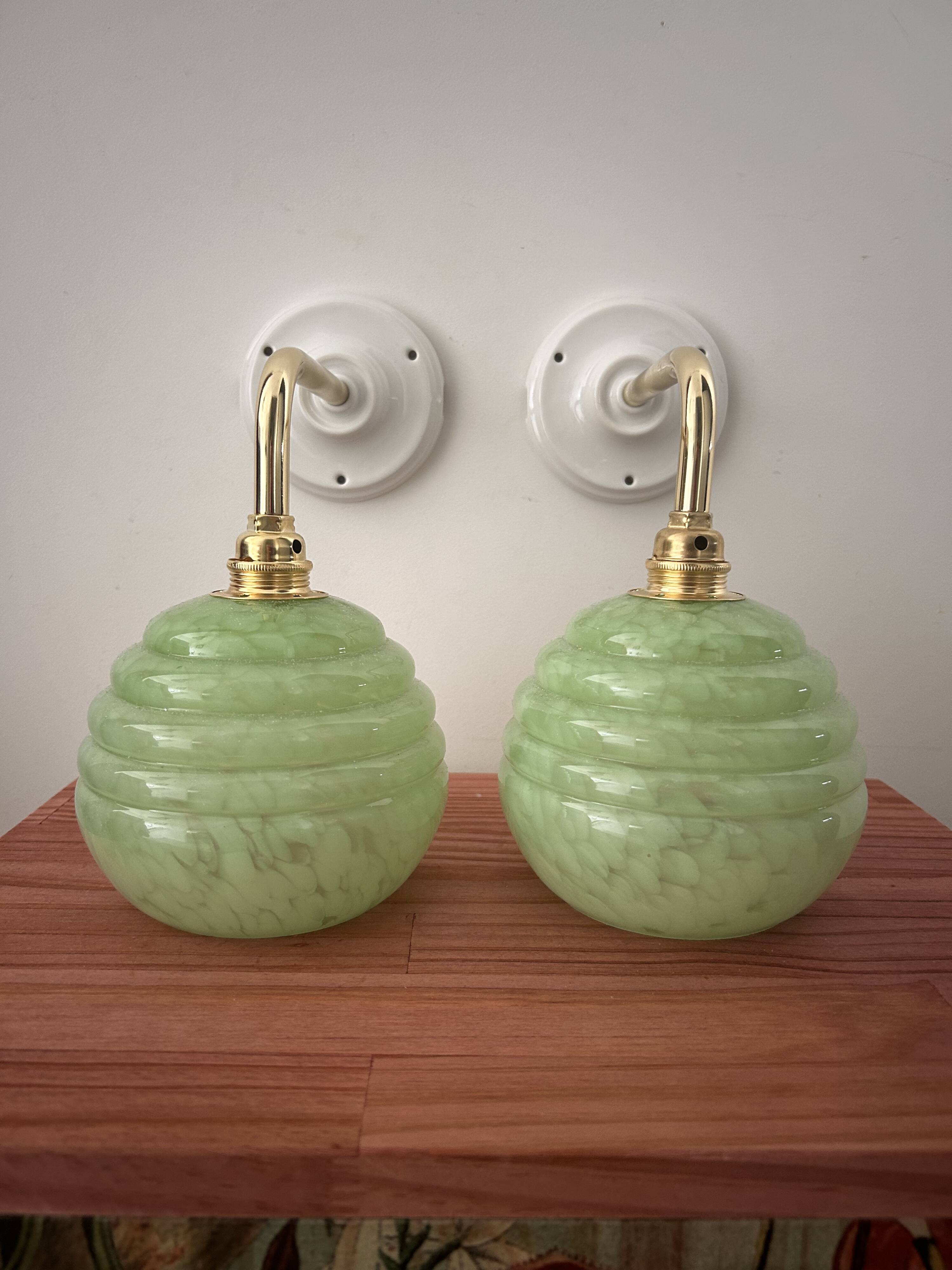 Pair of Art Deco wall lights
