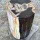 Small black, white and gray petrified wood side table H28cm D:18.5