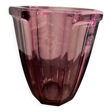 Faceted Art Deco vase in purple glass