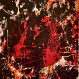 Original lithograph – Red & Black Gesture Lyrical Abstraction 60-70