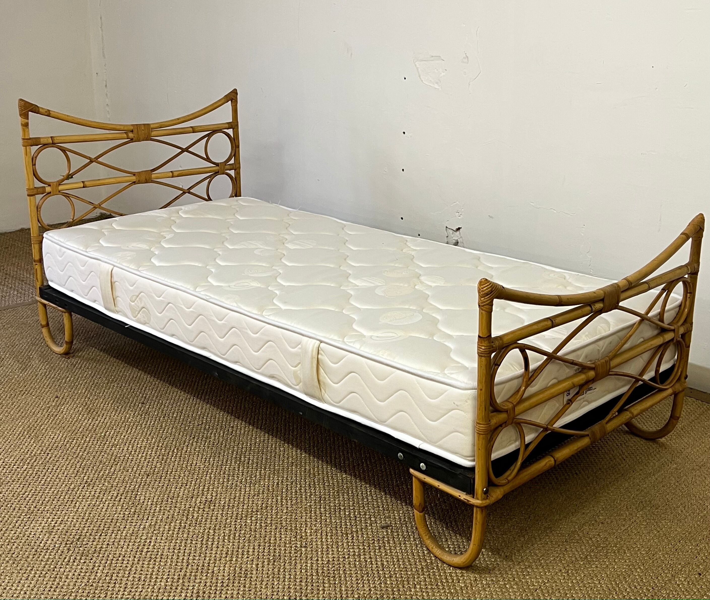 Vintage rattan bed