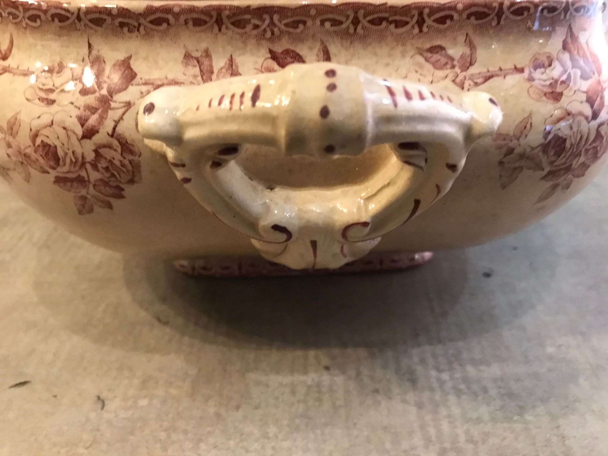 Tureen in faience choisy the king nineteenth floral decoration of roses