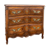Commode de style Louis XV en bois naturel XIX eme siècle