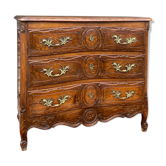 Commode de style Louis XV en bois naturel XIX eme siècle
