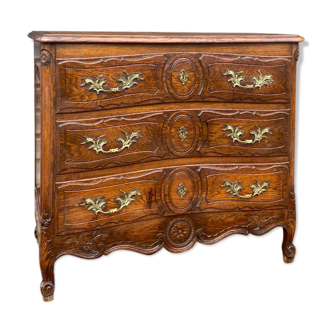 Louis XV style chest of drawers in natural wood nineteenth century