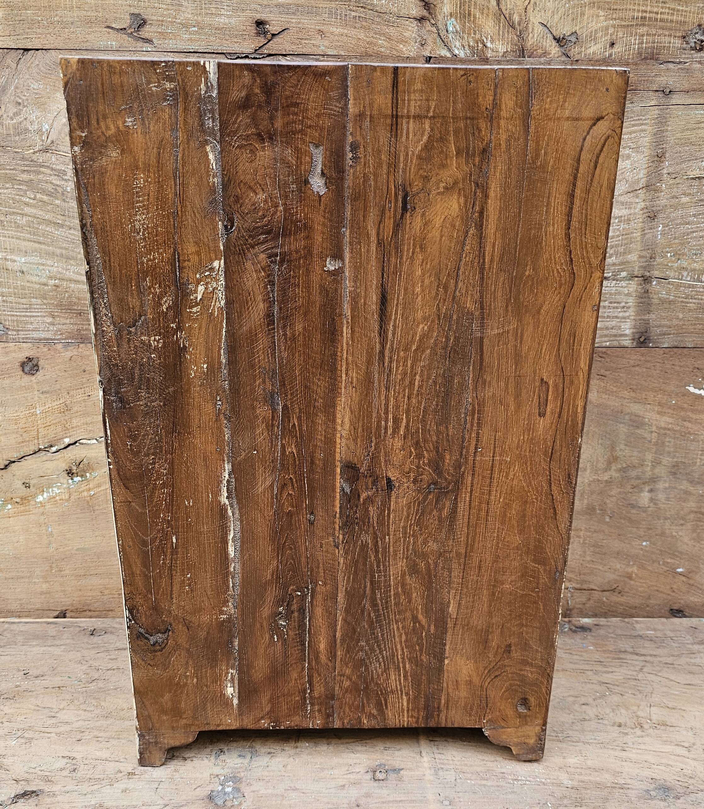 Antique bedside table - tribal cabinet in Burmese teak