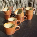 Set of 8 stoneware coffee cups