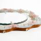 Italian mid-century wall mirror with a Murano glass frame and blossoms