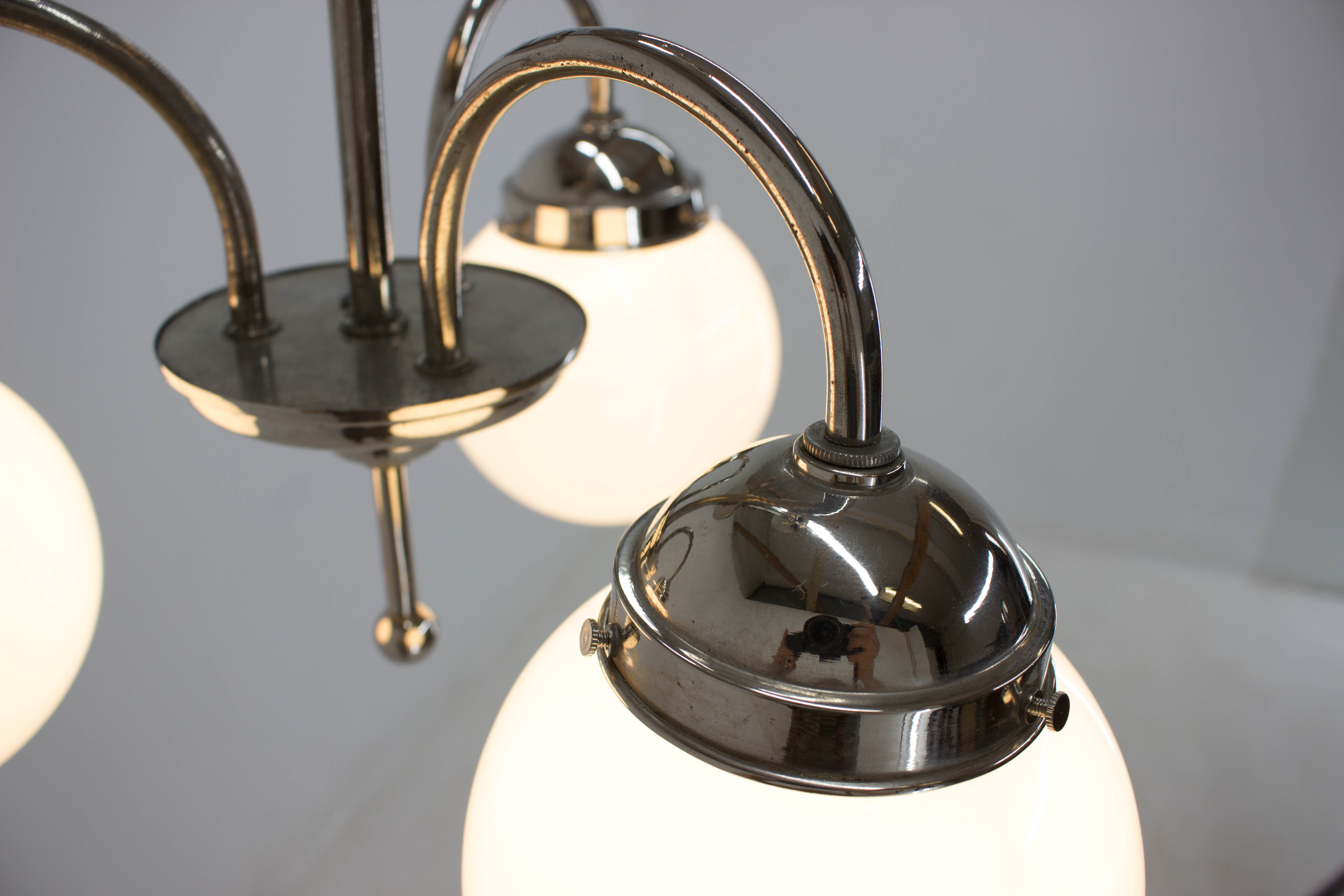 Blue art deco chandelier, 1930s