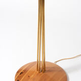 1950s floor lamp in light wood and brass