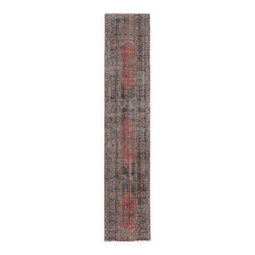 Vintage Turkish hallway rug 68x361 cm