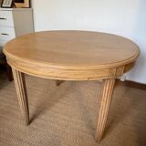 Table à manger extensible ovale Art Déco en bois