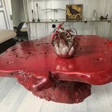 Brutalist coffee table magnifying elm