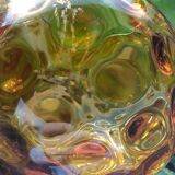Vase calice en verre ambrée années 50/60