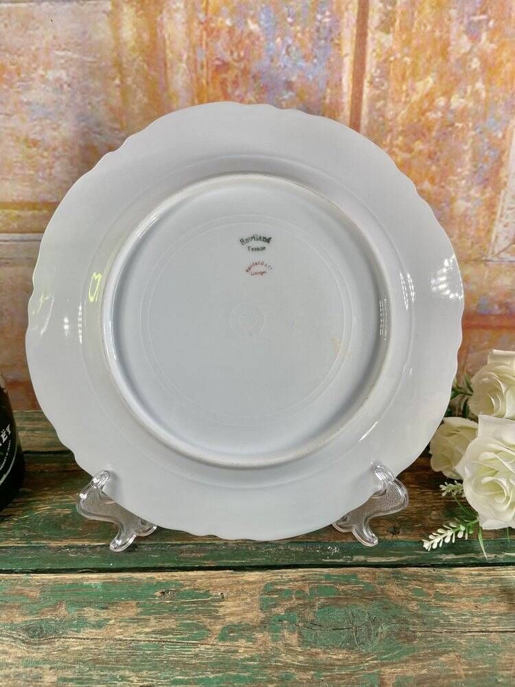 6 flat plates Baltimore Rose by Haviland Limoges