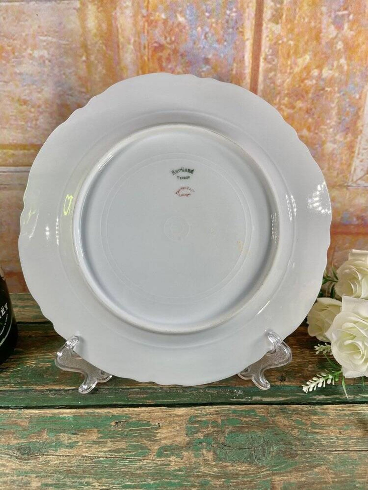 6 Assiettes plates Baltimore Rose de Haviland Limoges