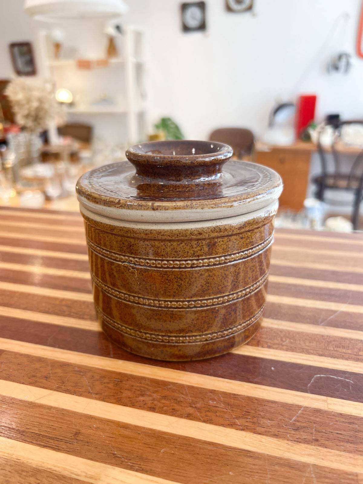 Antique ceramic butter dish